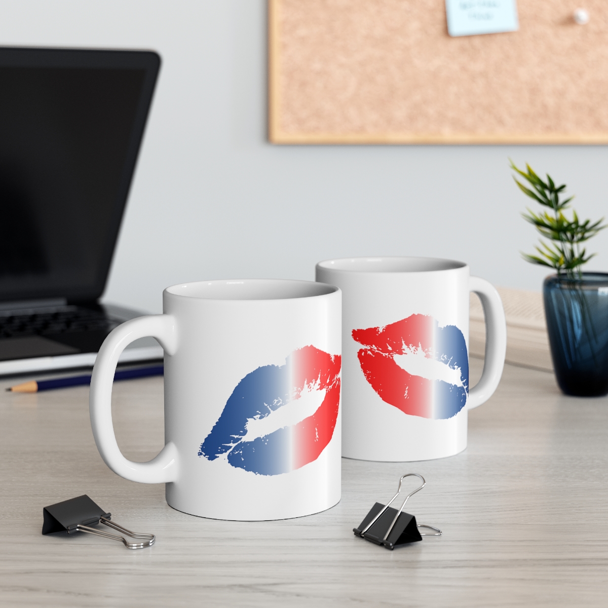 016 Lips RedWhtBlu Coffee Mug - Image 2