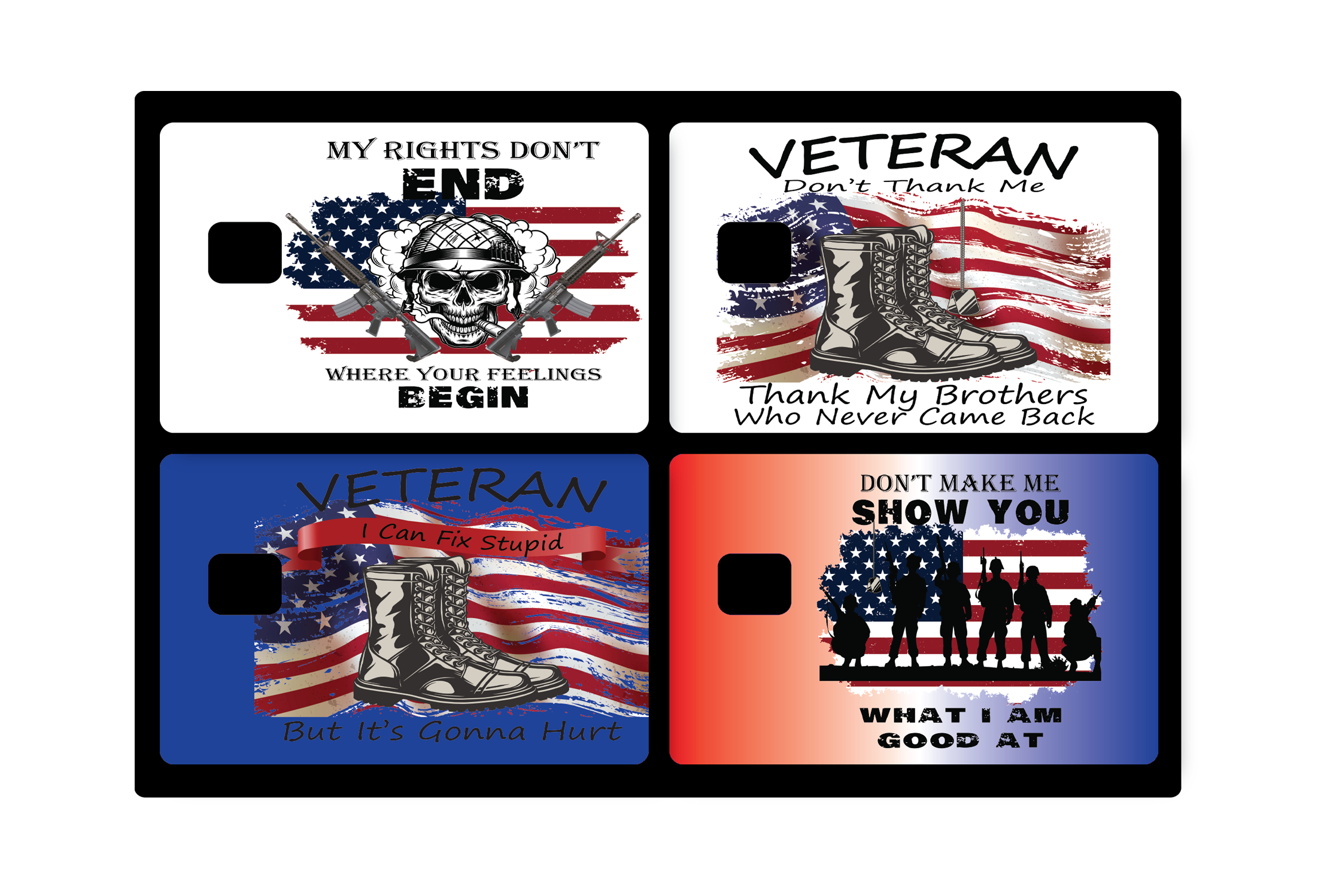 11 Veteran Credit Card Skin Set 4pc