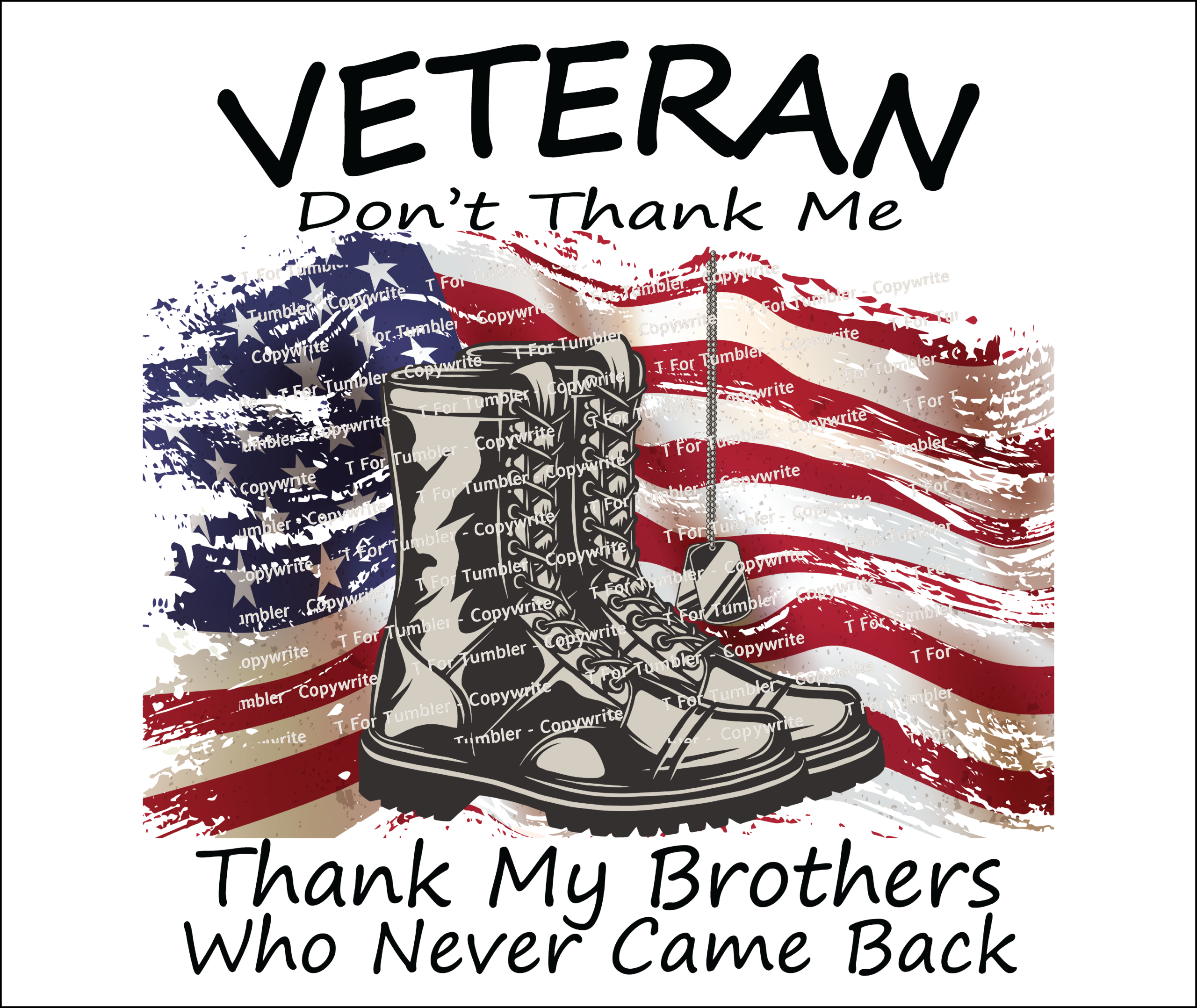 TD013 Veteran Brother 20oz Slim Tumbler DESIGN ONLY! Download!