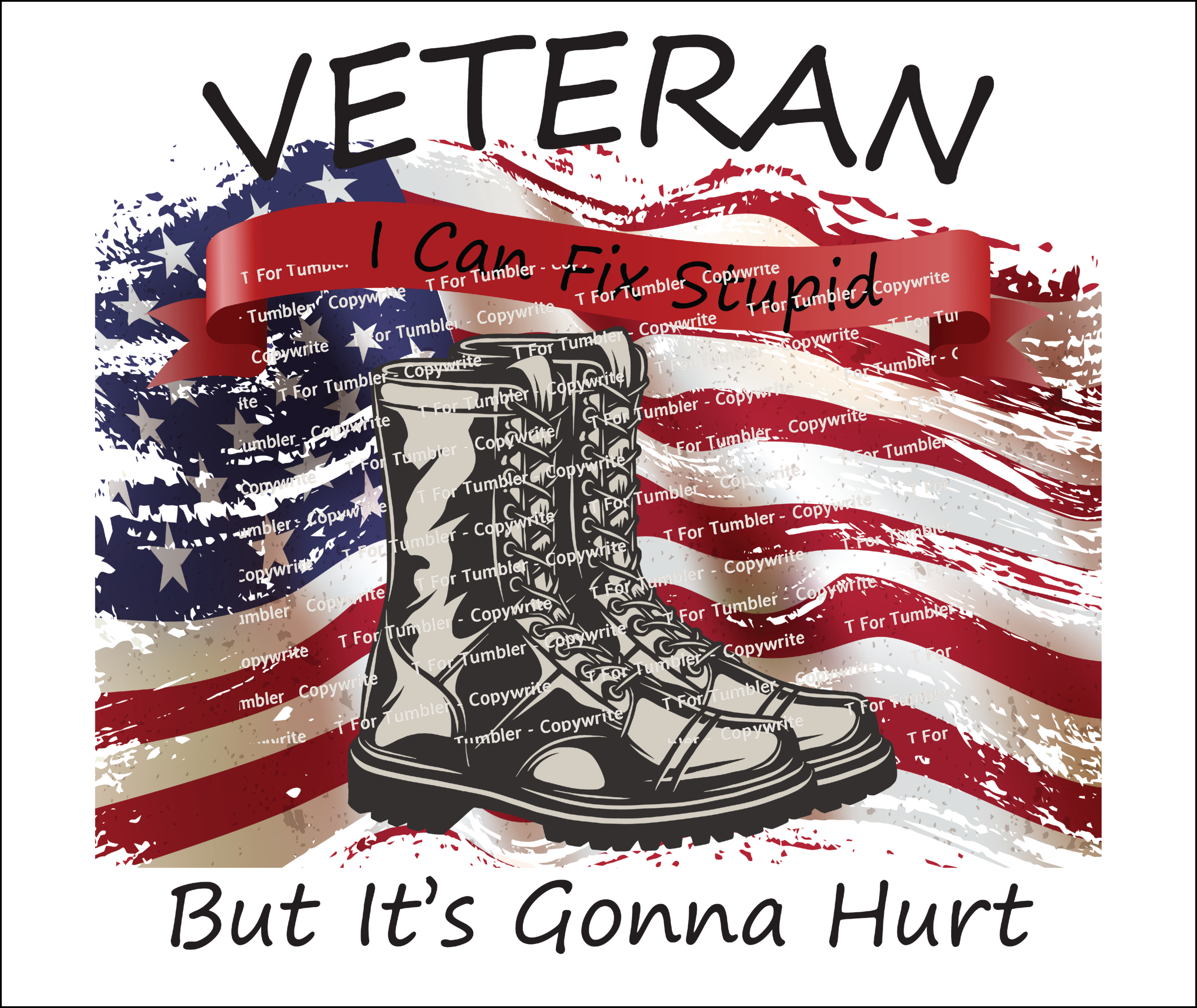 TD014 Veteran Fix Stupid 20oz Slim Tumbler DESIGN ONLY! Download!