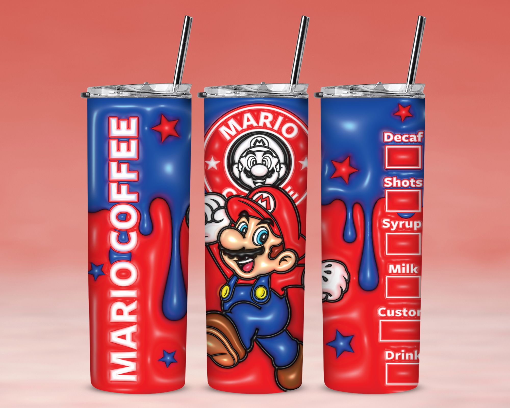186 Mario Coffee 20oz Stainless Steel Tumbler