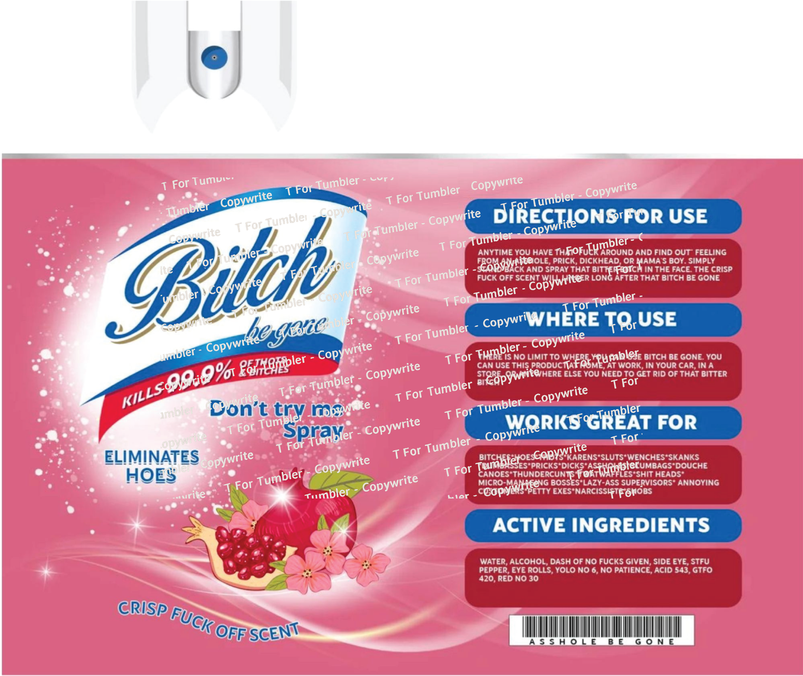 TD027 Btch Be Gone 20oz Slim Tumbler DESIGN ONLY! Download!