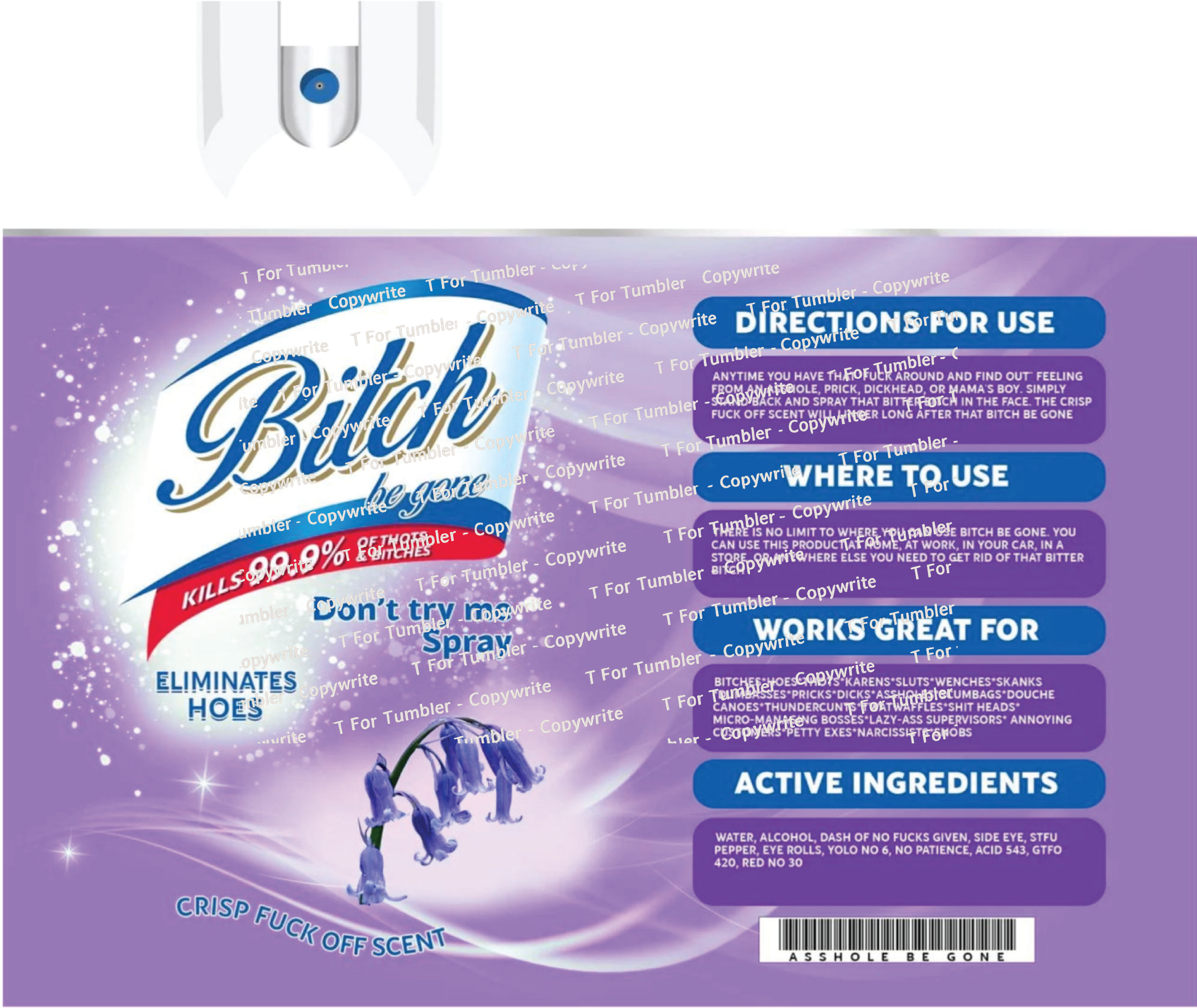 TD028 Btch Be Gone 20oz Slim Tumbler DESIGN ONLY! Download!