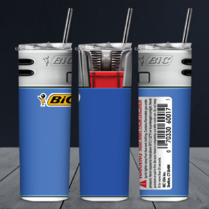 32 Bic Lighter Blue 20oz Stainless Steel Tumbler