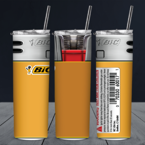 33 Bic Lighter Yellow 20oz Stainless Steel Tumbler