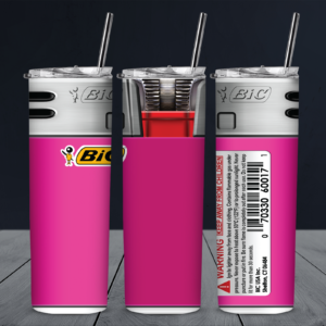 34 Bic Lighter Pink 20oz Stainless Steel Tumbler