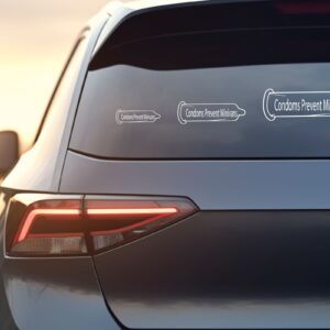 17 Condoms Prevent Minivans Car Decal