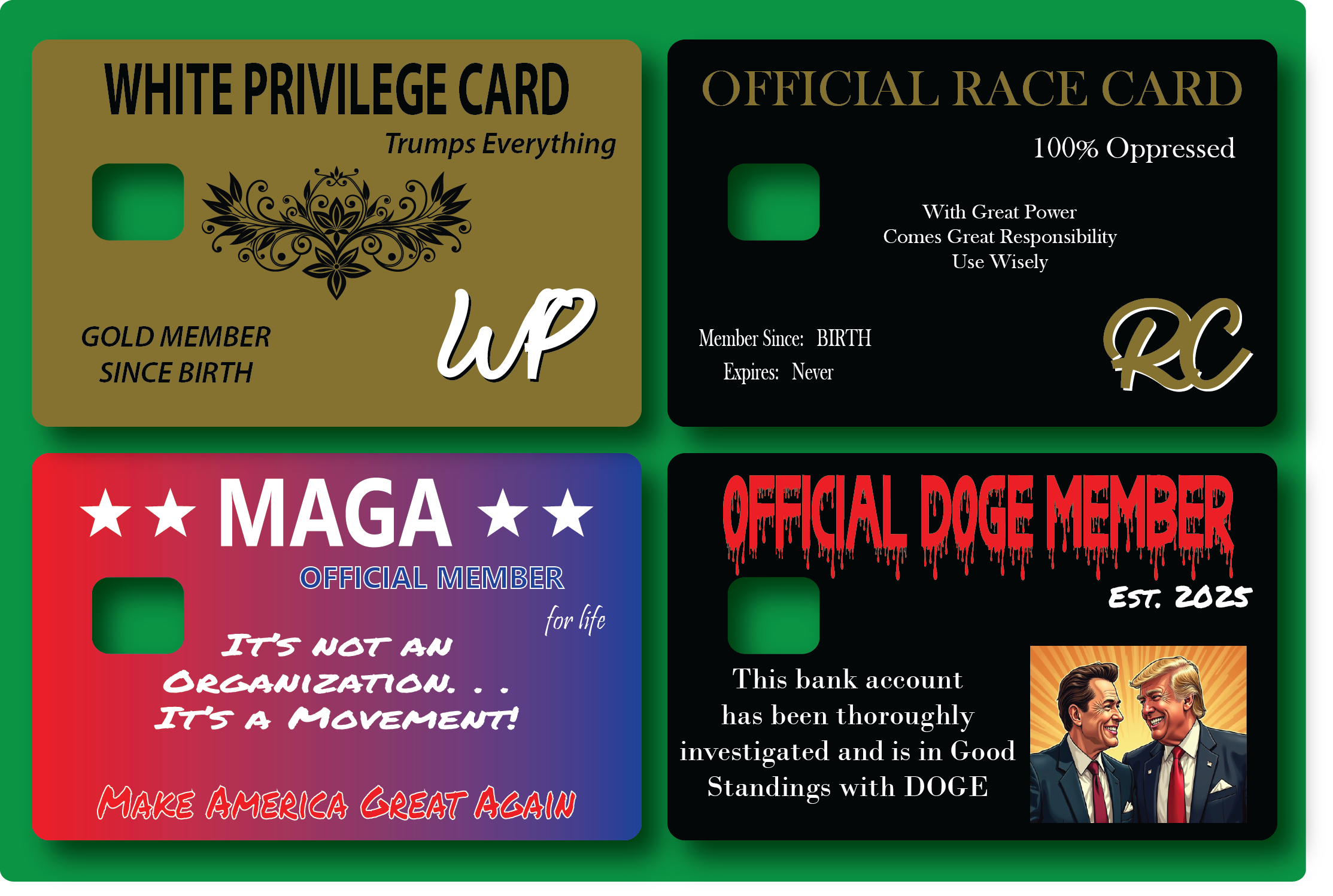 12 Privilege Credit Card Skin Set 4pc