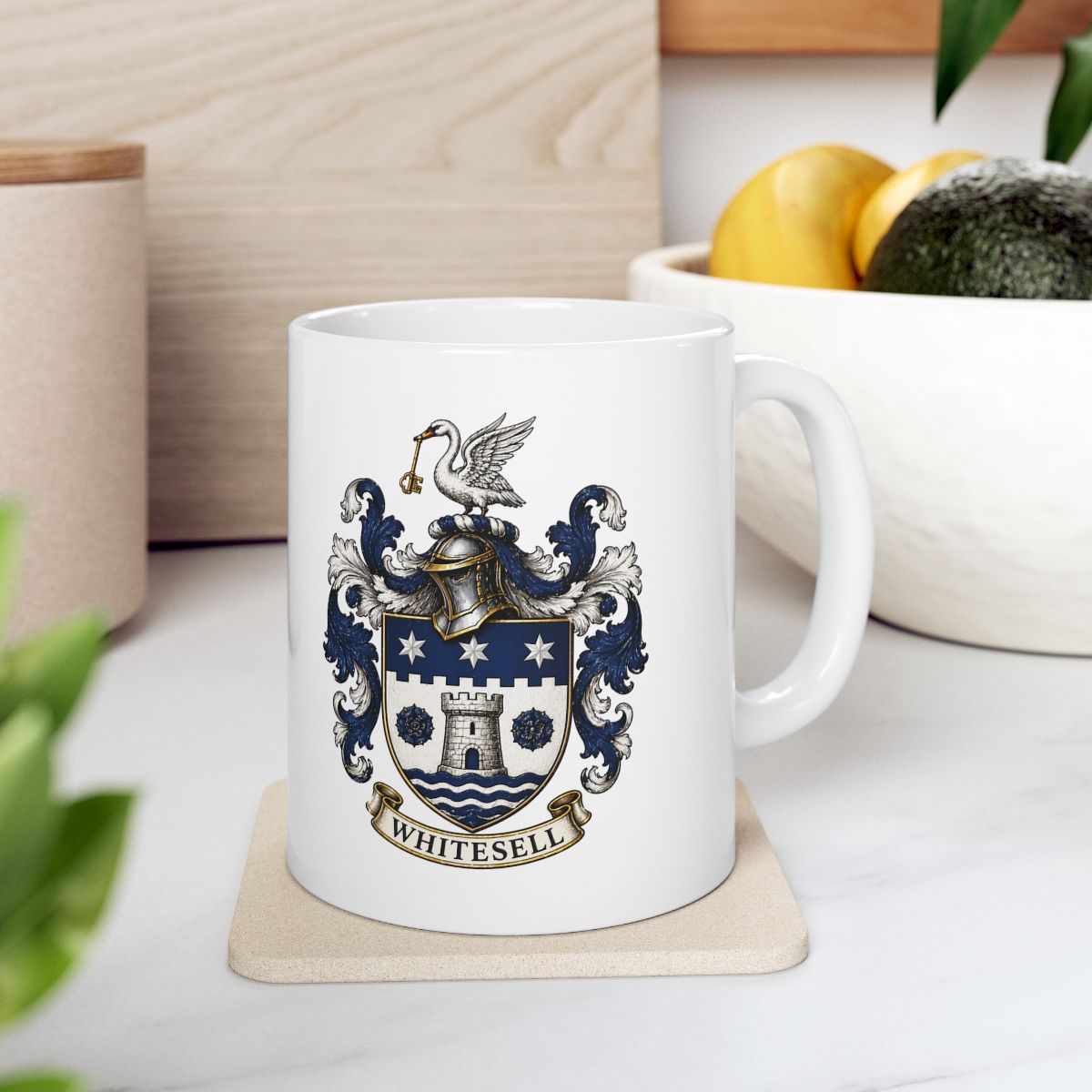 Whitesell Coat of Arms 11oz Ceramic Coffee Mug - Image 2
