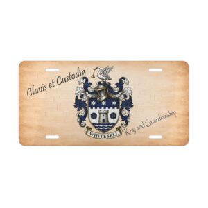 Whitesell Family Coat of Arms Vanity Plate - Aluminum